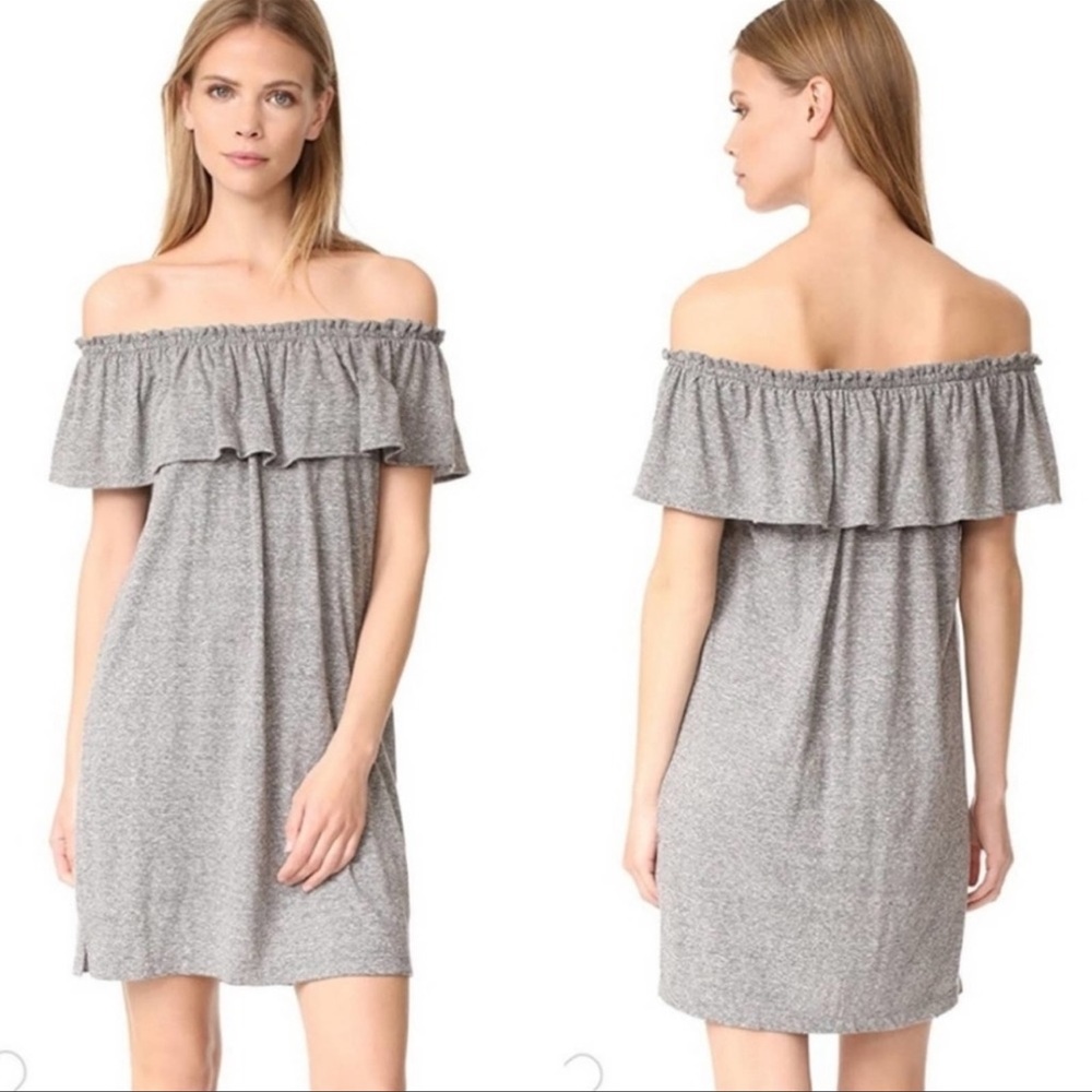 CURRENT ELLIOTT Heather gray ruffle dress